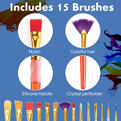 15Pcs Paint Brushes Value Pack - size: Large