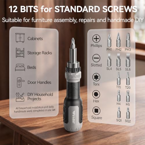Wesdut 13in1 Multi Ratchet Screwdriver Set Tool All in One, [Built to Last]