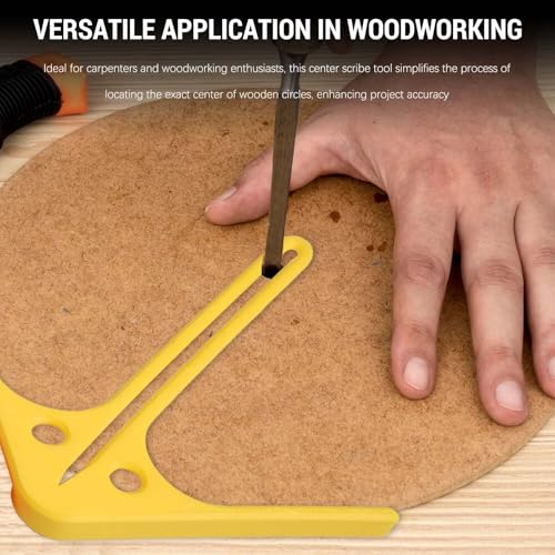 3D Printed Center Positioning Ruler - Accurate Woodworking Gauge, Circle Center Finder Tool, Easy to Use for Carpentry 2-Pack