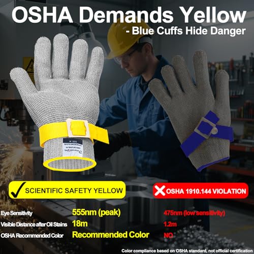 Dowellife Comfortable ANSI A9 Cut Resistant Glove Food Grade, Mesh Metal Kithcen Glove for Chef Oyster Shucking Mandoline Knife Butcher Meat Cutting - size: Large (Pack of 12)