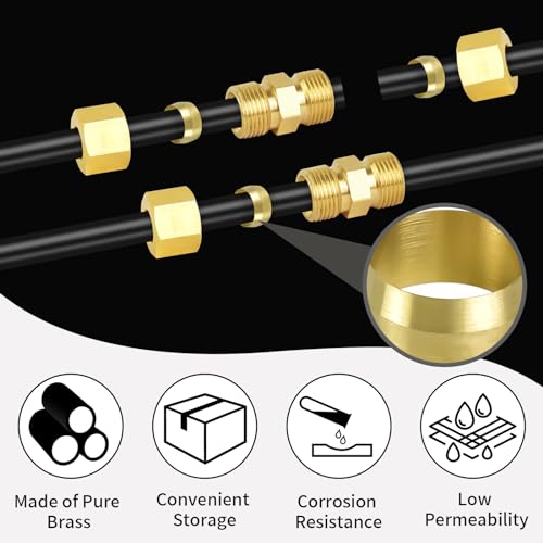 MuHize 5/8 Inch OD Brass Compression Sleeves Ferrules 50Pcs - color: 50 pcs, size: 5/8 Inch