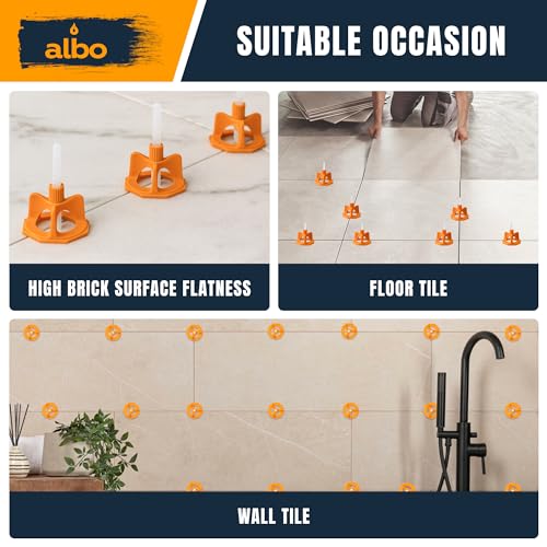 ALBO Tile Leveling System Base Plates 1/16" - 250 PCS - Professional Floor & Wall Spacers, Anti-Lippage Installation Clips for All Tile Formats, Self-Leveling Spacer System new - style: Spacer 1/16" 250 PCS