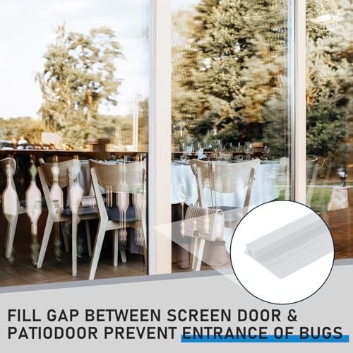 Pushglossy 28 ft Vinyl Sliding Screen Door Bug Seal Strip, White - color: White