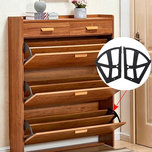 Haofy 4Pcs/Set Home Furniture Hinge Shoes Drawer Cabinet Flip Replacement Plate Frame Turning Rack Accessory