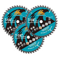 7-1/4 Inch Miter/Table Saw Blades 3pcs, 40 Teeth ATB TCT Fine Finish Wood Cutting Circular Saw Blade with 4/5 Inch Arbor - size: 184mm 40T