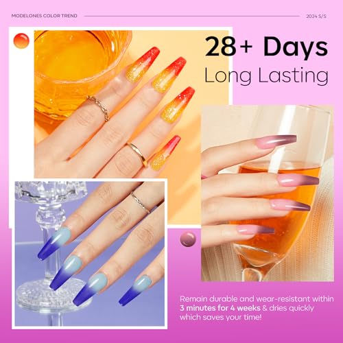 modelones Color Changing Gel Nail Polish Set 6 Colors 2026 Fall UV Nail Gel - color: A A1 Color Changing Nail Polish