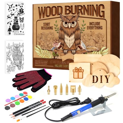 Arokimi Wood Burning Kit, Branding Irons Personalized for Wood Leather Branding Set,Wood Burning Kit Crafts Adults Christmas