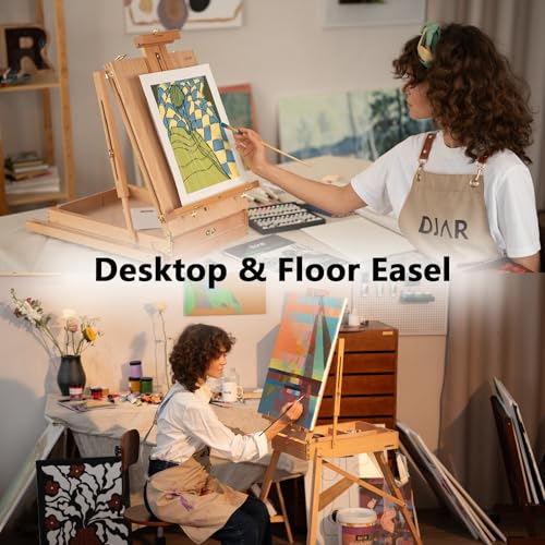 DJAR 169-Piece Wooden French Easel Art Painting Kit for Adults