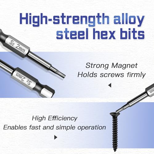 #4#8#10 Wood Screws Assortment Kit 175 Pcs, Flat Head Hex Socket Assorted Screws Set, High Strength Black Zinc Plated Steel, Countersunk Self Tapping Screws for Wood (1-1/2", 1", 3/4", 1/2") - size: #4 #8 #10 Kit (175pcs)