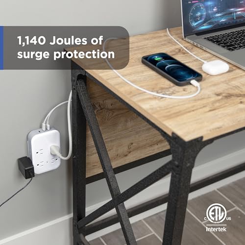 GE All-in-One Surge Protector Wall Tap, 8 Outlets