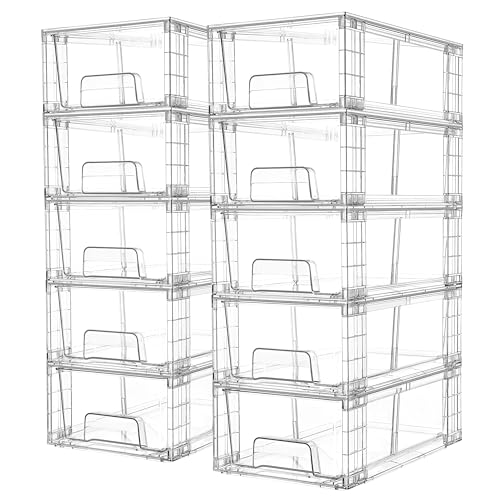 Vtopmart 10 Pack Stackable Clear Drawer with Dividers - size: 10Pack 4.4"H-with Dividers