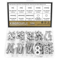 104 Pieces #12-24x 5/16", 3/8", 1/2", 5/8", 3/4", 7/8", 1", 1-1/4", Phillips Pan Head Machine Screws Nuts Washers Assortment Kit, 304 Stainless Steel, Fully Machine Thread - size: #12-24