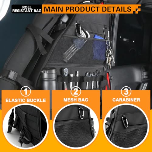 Multi-Pocket Roll Bar Storage Bag for Jeep Wrangler 4 Door 97-23