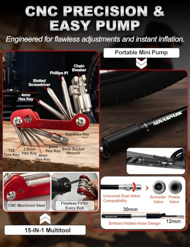 NOVASPARK Bike Repair Kit with 2L Waterproof Bike Frame Bag