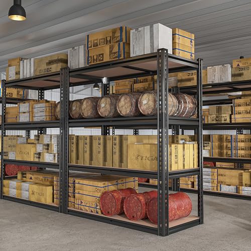 REIBII 40" W Garage Shelving with Rolled-Edge Columns for Basement Pantry - size: 40"W x 19.7''D x 60''H