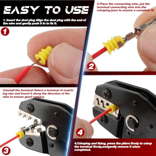 969Pcs Pins Connector Kit & 28 Types Electrical Terminal Pins Crimp Tool