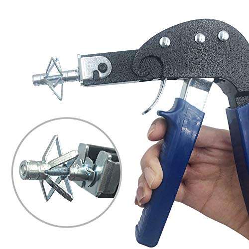 ISPINNER Wall Anchor Setting Tool with 18pcs Molly Bolt Hollow Drive Wall Anchor Screws Assortment Kit, Heavy Duty Anchor Gun for Cavity Anchor Plasterboard Fixing