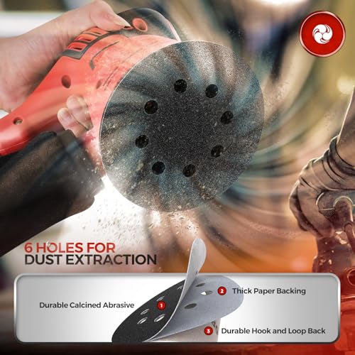 100PCS 5 Inch Sanding Discs 80 Grit Random Orbit Sander Sandpaper - style: Silicon Carbide