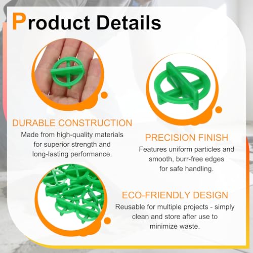 PATIKIL 3/32" (2.5mm) Cross Removable Tile Spacers 100 PCS Green - color: Green, size: 3/32inch (2.5mm)