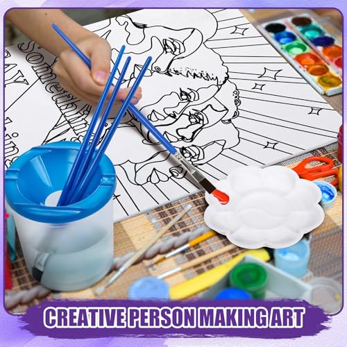 Sherr 140 Pcs 20 Set Pre Drawn Canvas Painting Kit, Anti-Domestic Violence - style: Anti-domestic Violence