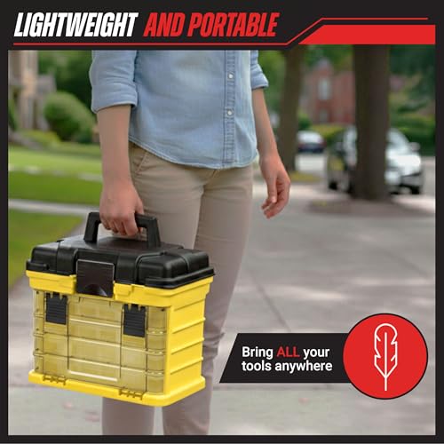 Stalwart Portable Tool Box Small Parts Organizer, Yellow - color: Yellow