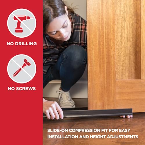 M-D Building Cinch® U-Shape Slide-On Under Door Seal, Black, 36in - color: Black, size: 36 Inch