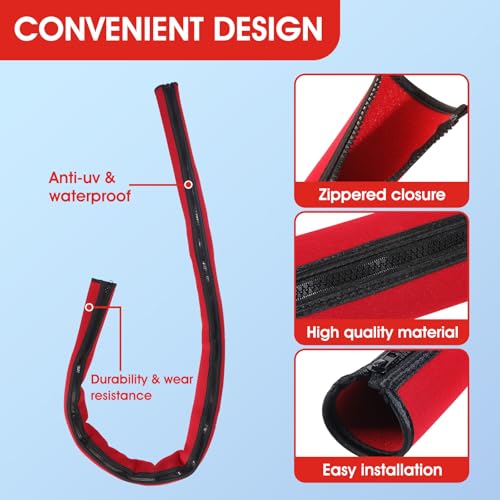 Red 60'' Neoprene Trolling Motor Cable Sleeve, Cable Organizer