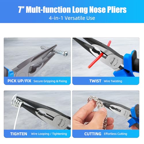 Needle Nose Pliers 6.5" Long Nose Pliers for Wire Bending, High Carbon Steel Needle Nose Plier, Serrated Jaw Pliers for Jewelry Making, Electronics Repair, Object Grasping, Craft Making - size: 6.5"-1Pack-TPR