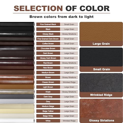 KING MOUNTAIN Leather Repair Patch,4 x 63 Inches self Adhesive Leather Repair Tape for Damaged Leather Furniture, Sofa Seating,Car Seats, Leather Goods（Khaki） - color: Khaki, size: 4" x 63"