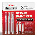 X-Protector Touch Up Paint Pen - 3 Refillable Pens with 3 Types of Brushes - style: Pack of 3, Refillable