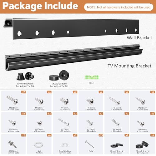 Studless TV Wall Mount for Drywall, No Stud Hanger for 12–55 Inch, No Drill Wall Mount TV Bracket, VESA Max 400x400, Up to 100lbs, Low Profile, Tilts 5°, No Damage, Easy Install for Rental Apartment - size: 12"-55"