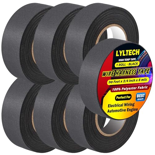 LYLTECH Polyester Cloth Tape for Automotive Wire Harness 7 Rolls