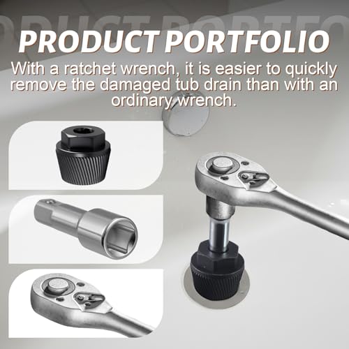 1.5" Tub Drain Removal Tool Extractor 05255 Removes Rusted Broken Drain - color: Black, size: Tub Drain
