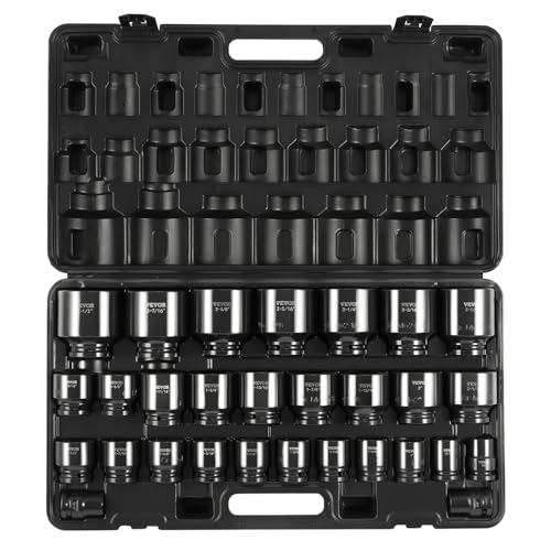 VEVOR 3/4" Drive Impact Socket Set, 29 Piece, CR-MO - size: 3/4" 29PCS CR-MO