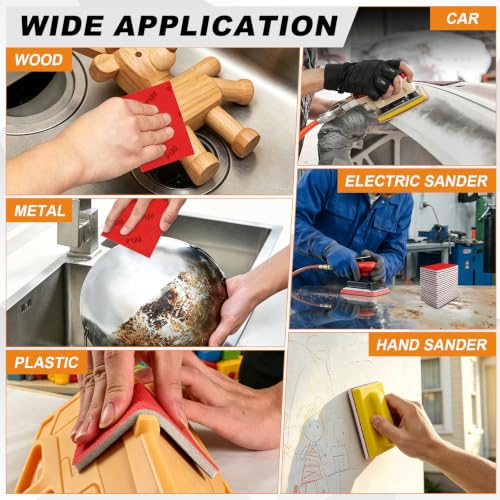 27 PCS 3x4 Inch Sanding Sponge, 240 Grit Sandpaper Pads Sanding Blocks Set - color: 240 Grit