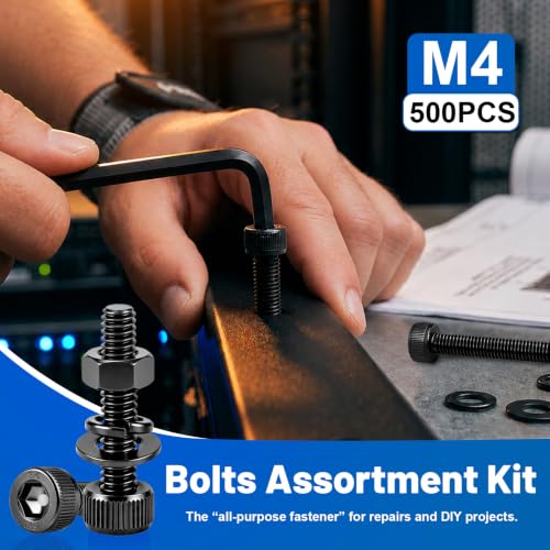 500Pcs M4 Screw Hex Socket Head Cap Bolt Kit M4x6-30mm 12.9Alloy Steel - size: G12.9 M4 500PCS