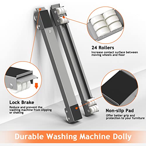 Ronlap Furniture Washing Machine Dolly Extendable Appliance Rollers, Grey - color: Gray