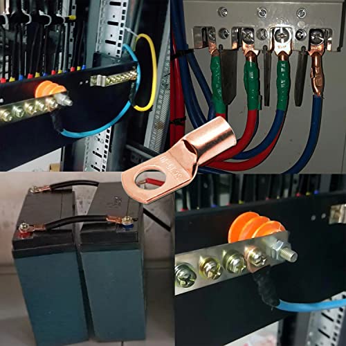 TKDMR 160Pcs Copper Wire Lugs AWG2 4 6 8 10 12 with Heat Shrink Set, 80Pcs Battery Cable Ends Ring Terminals Connectors Tubing Assortment Kit - size: 10 Kind Sizes