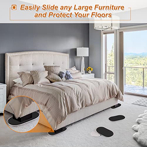 Heavy Duty Furniture Sliders for Carpet, 8 PCS 9-1/2" x 5-3/4" - size: 9-1/2 inch x 5-3/4 inch 8 PCS (Oval)