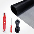 4PCS Window Screen Door Repair and Replacement Kit, 48"x118" Fiberglass Screen Mesh, 0.125" x 40' TPE Spline,Spline Roller and Remove Hook, Window Screen and Sliding Screen Door Replacement - size: Screen with Tools