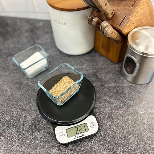 Escali Telero Digital Food Scale, High Precision Kitchen Scale for Cooking, Baking, Portion Control, Meal Prep, Weigh in Grams and Ounces, 11 lb Capacity, Black (T136) - color: Black