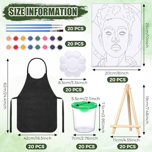 Sherr 140 Pcs 20 Set Pre Drawn Canvas Painting Kit, Cool Gentlemen and Lady - style: Cool Gentlemen and Lady