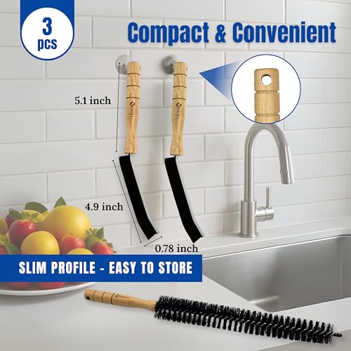 Dryer Lint Brush Vent Trap Cleaner, Refrigerator Condenser Coil Brush & Crevice Gap Cleaning Brush (2PCS) for Household Use - Grout Scrub Brush, House Cleaning Supplies, Home Essentials