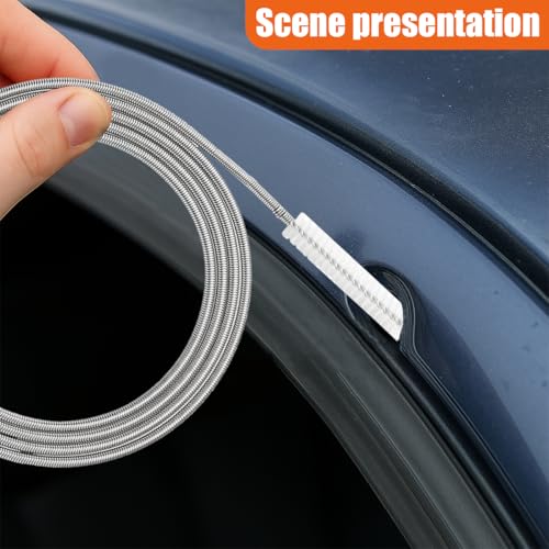 61 Inch Flexible Long Drain Brush, Nylon Stainless Steel Cleaner Tool, Feeding Tube Cleaning Brush, Drain Hole Cleaner, Double Ended Hose Pipe Brush for Car, Fridge. Pipe, Sink (155CM) - size: 155CM