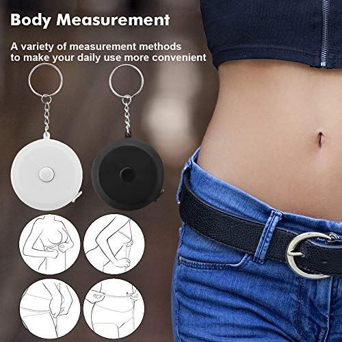 2PCS Keychain Measuring Tape for Body,60 Inch/1.5M Dual Sided Tape Measure