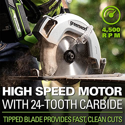 Greenworks 24V Brushless 7-1/4-inch Circular Saw, Battery and Charger Sold Separately - size: 7-1/4", style: Tool Only