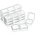 SATINIOR 24 Packs Small Clear Plastic Beads Storage Containers Box with Hinged Lid for Storage of Small Items, Crafts, Jewelry, Hardware(1.7 x 1.7 x 0.8 in) - size: 1.7 x 1.7 x 0.8 in