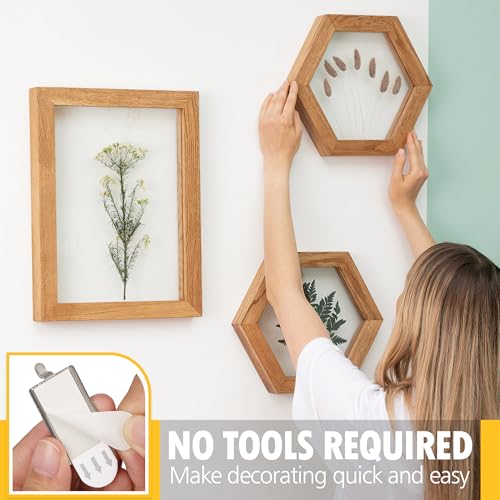 LuBanSir 12 Pack Picture Hanging Hooks with 16 Strips for Small Photos
