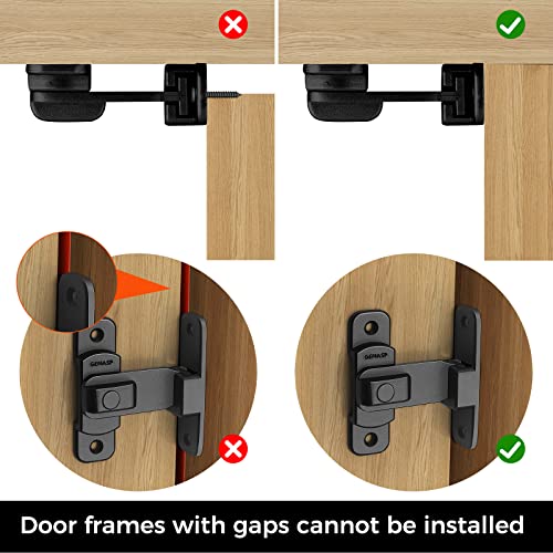Door Lock Latch, 90 Degree Flip Barn Door Lock, Secure Portable Hook Lock Latch for Door, Garden, Bathroom, Garage, Window, Outdoor, Garage, Barn (Black)
