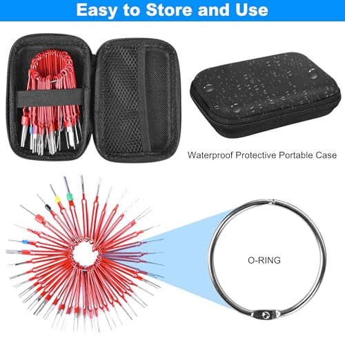 Terminal Removal Tool Kit 41 Pcs Depinning Tool Electrical Connector Pin Removal Tool Kit Pin Extractor Tool Set Wire Terminal Release Tool for Automotive Car Household Devices - Red - color: 41 PCS - Red Flat Handle